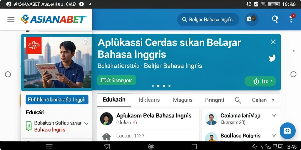 Antarmuka aplikasi ASIANABET saat belajar Bahasa Inggris.