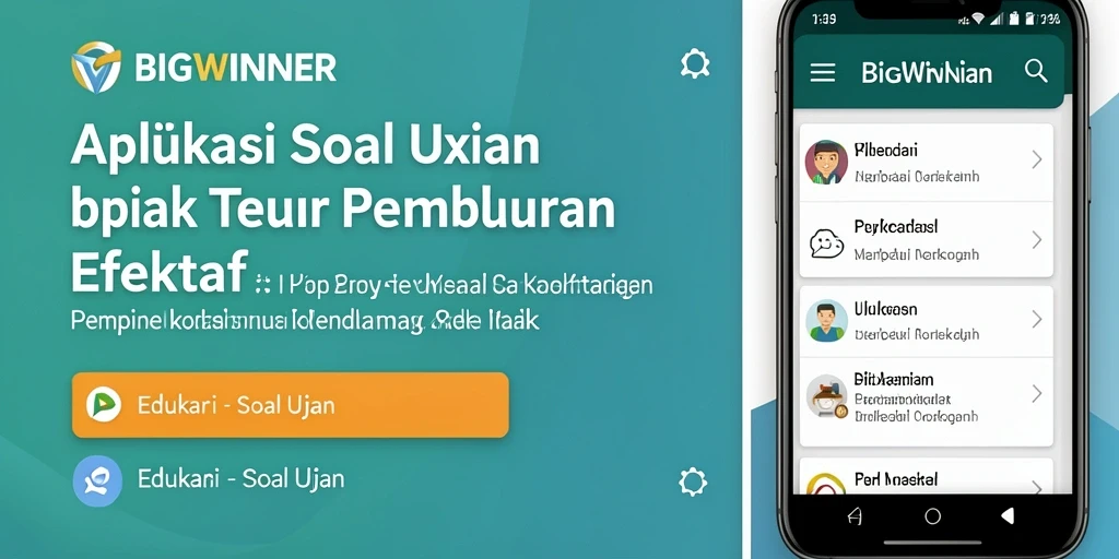 Antarmuka aplikasi BIGWINNER yang menarik dan sederhana untuk Soal Ujian.