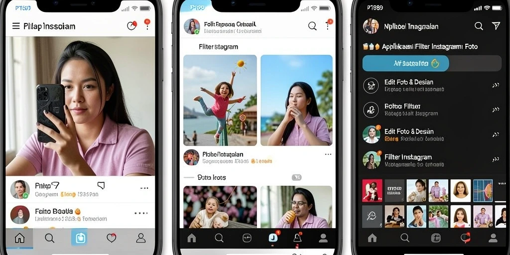 Tampilan antarmuka aplikasi PT89 untuk filter Instagram yang memukau.